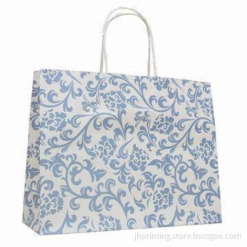 Eco-friendly Paper Bag, Made of 100gsm White Kraft Paper, OEM Sample are Available